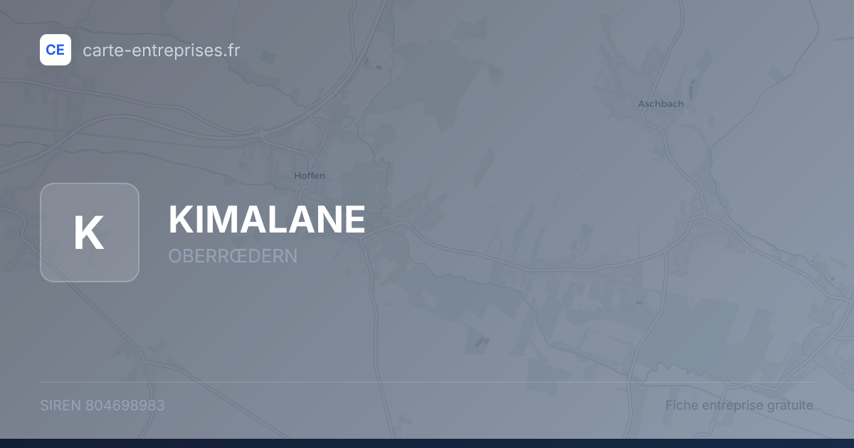 KIMALANE — 804698983 — fiche entreprise