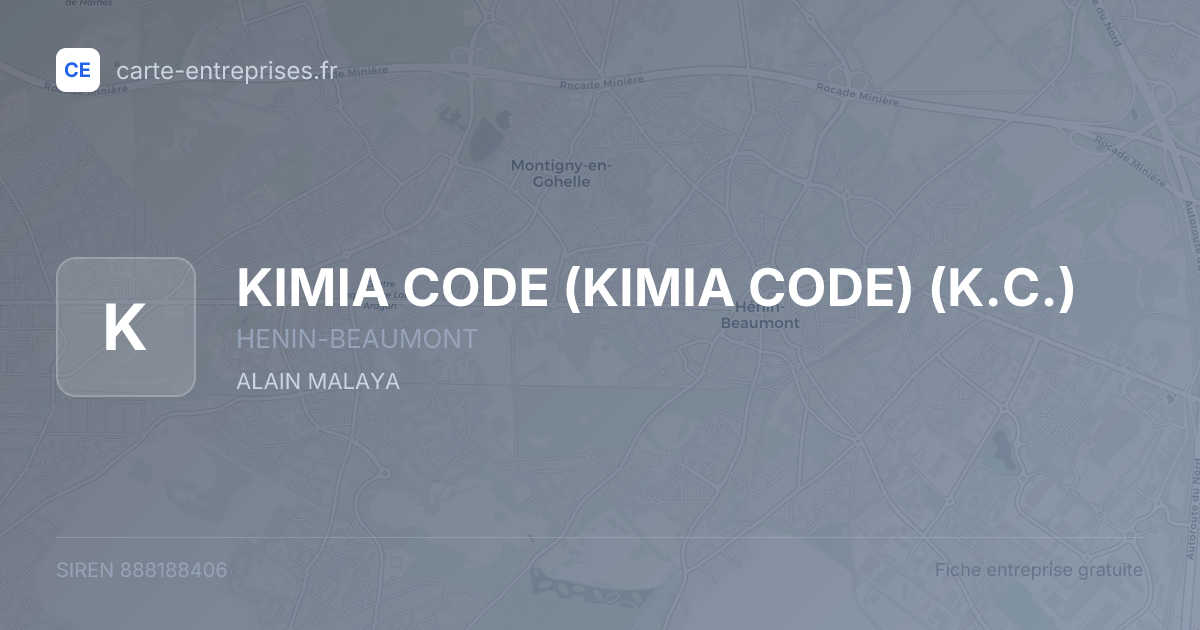 KIMIA CODE (KIMIA CODE) (K.C.) — 888188406 — fiche entreprise