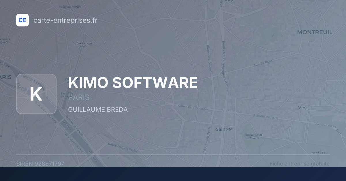 KIMO SOFTWARE — 928871797 — fiche entreprise