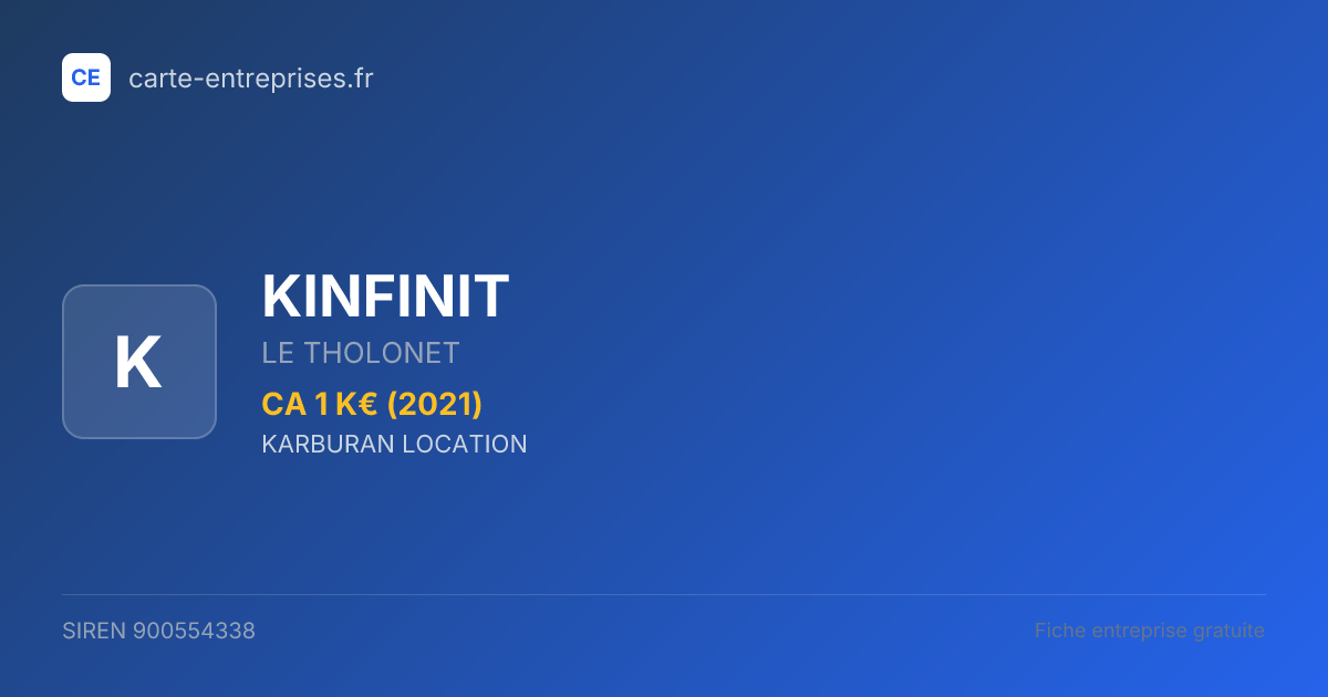 KINFINIT — 900554338 — fiche entreprise