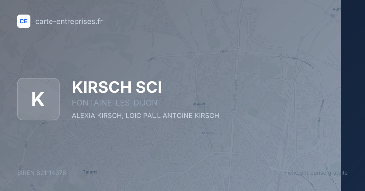 KIRSCH SCI — 821114378 — fiche entreprise