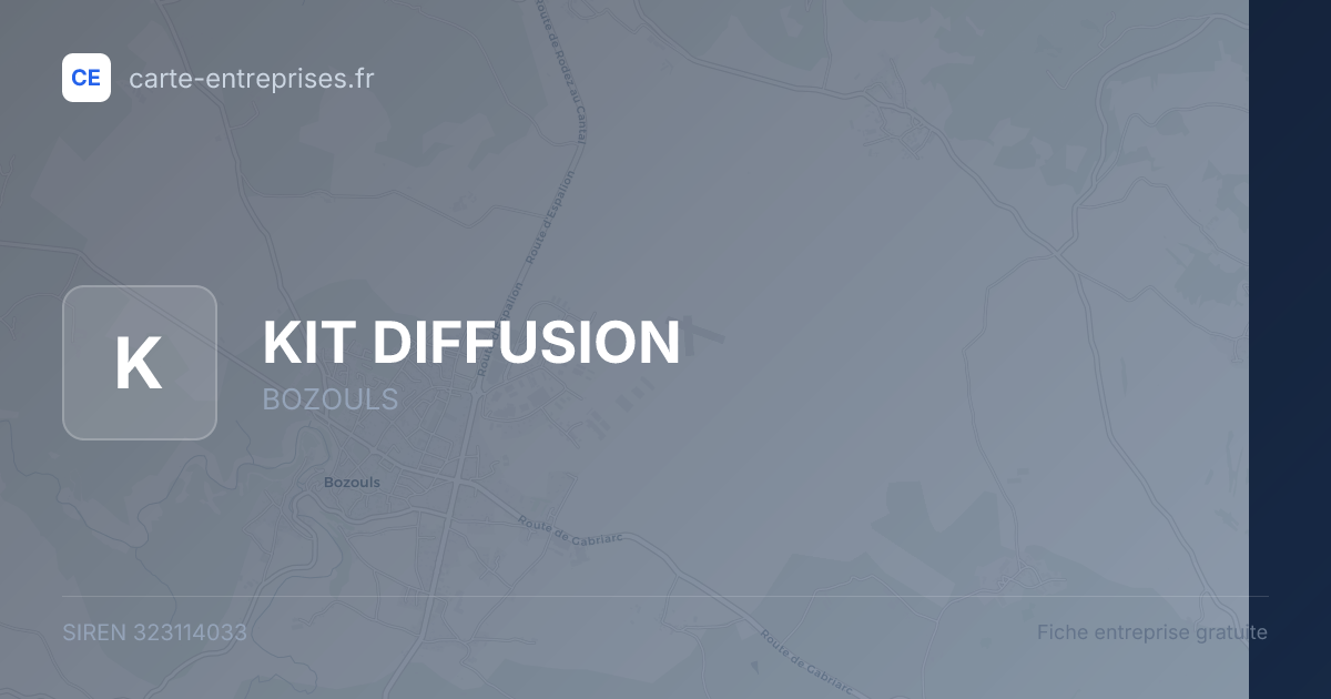KIT DIFFUSION — 323114033 — fiche entreprise