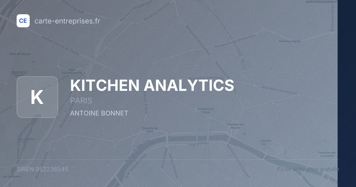 KITCHEN ANALYTICS — 952236545 — fiche entreprise