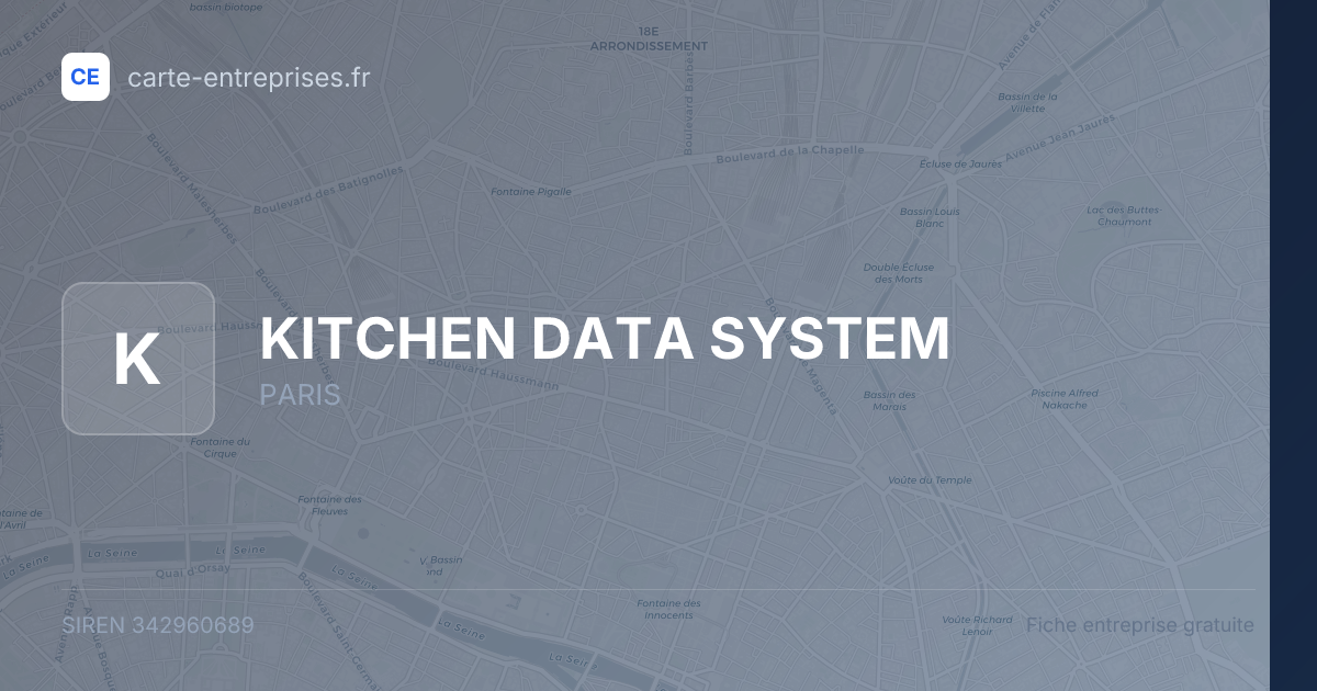KITCHEN DATA SYSTEM — 342960689 — fiche entreprise