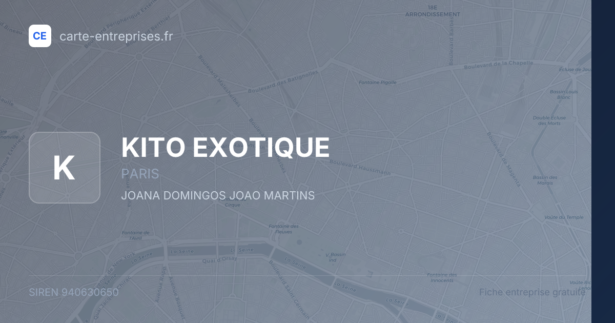 KITO EXOTIQUE — 940630650 — fiche entreprise