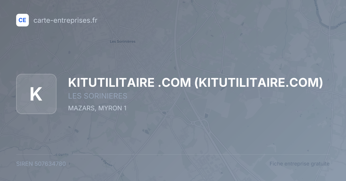 KITUTILITAIRE .COM (KITUTILITAIRE.COM) — 507634780 — fiche entreprise