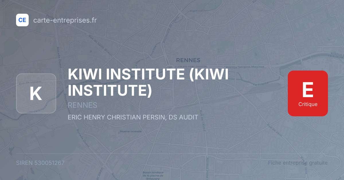 KIWI INSTITUTE (KIWI INSTITUTE) — 530051267 — fiche entreprise