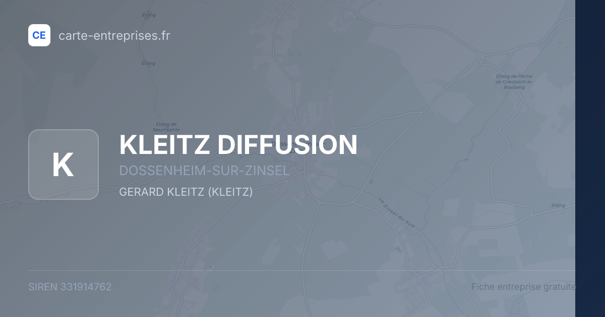 KLEITZ DIFFUSION — 331914762 — fiche entreprise