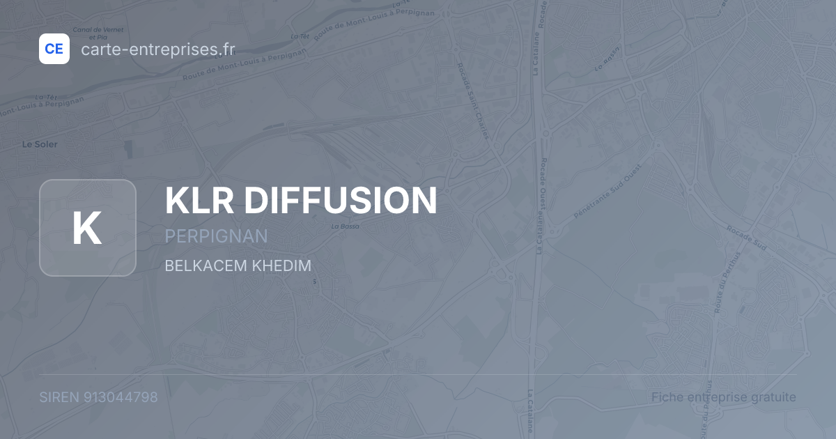 KLR DIFFUSION — 913044798 — fiche entreprise