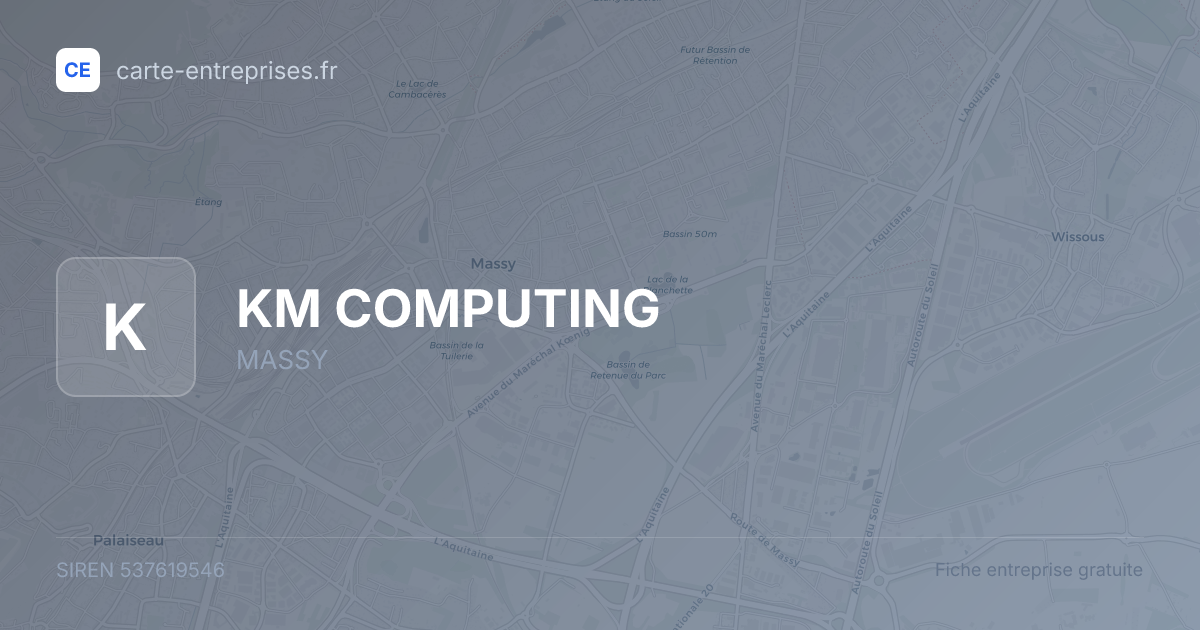 KM COMPUTING — 537619546 — fiche entreprise