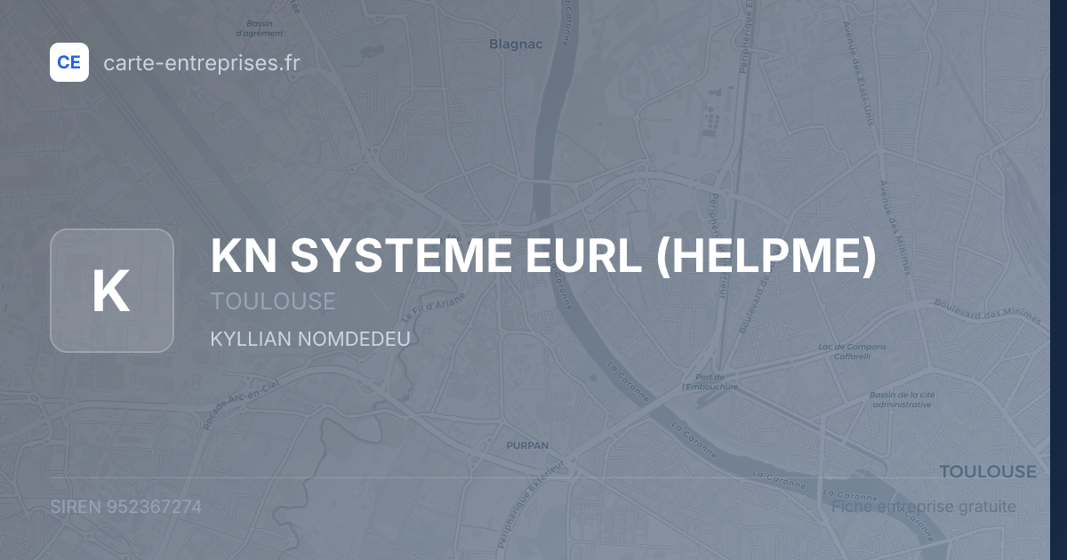 KN SYSTEME EURL (HELPME) — 952367274 — fiche entreprise