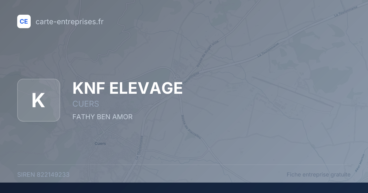 KNF ELEVAGE — 822149233 — fiche entreprise