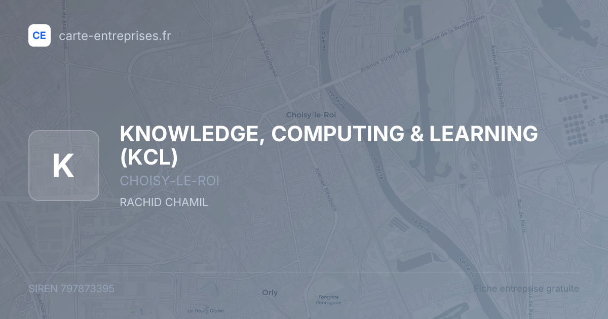 KNOWLEDGE, COMPUTING & LEARNING (KCL) — 797873395 — fiche entreprise