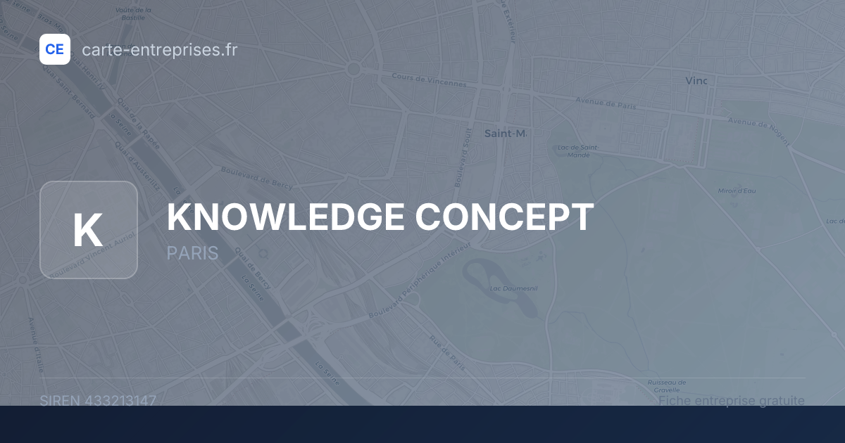 KNOWLEDGE CONCEPT — 433213147 — fiche entreprise