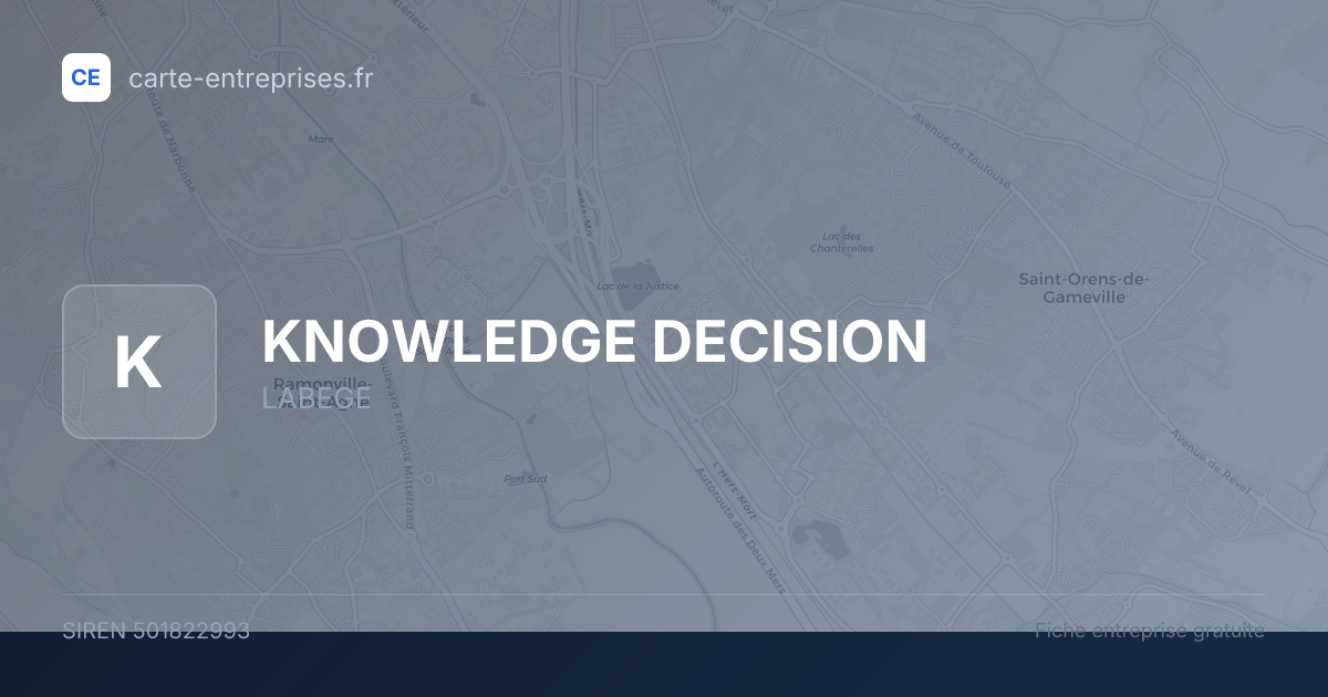 KNOWLEDGE DECISION — 501822993 — fiche entreprise