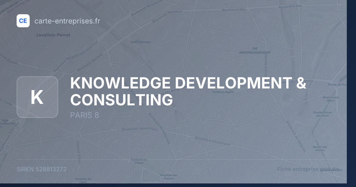 KNOWLEDGE DEVELOPMENT & CONSULTING — 528813272 — fiche entreprise