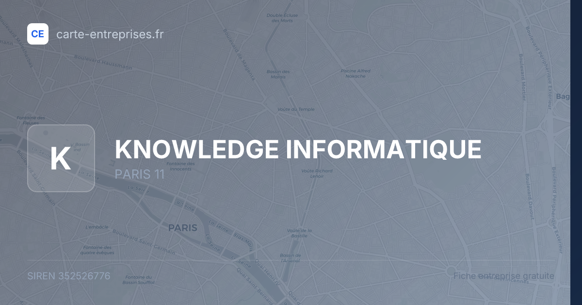 KNOWLEDGE INFORMATIQUE — 352526776 — fiche entreprise