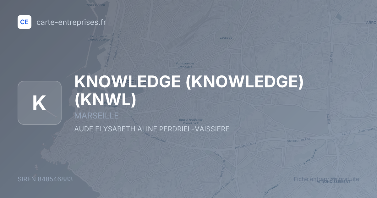 KNOWLEDGE (KNOWLEDGE) (KNWL) — 848546883 — fiche entreprise