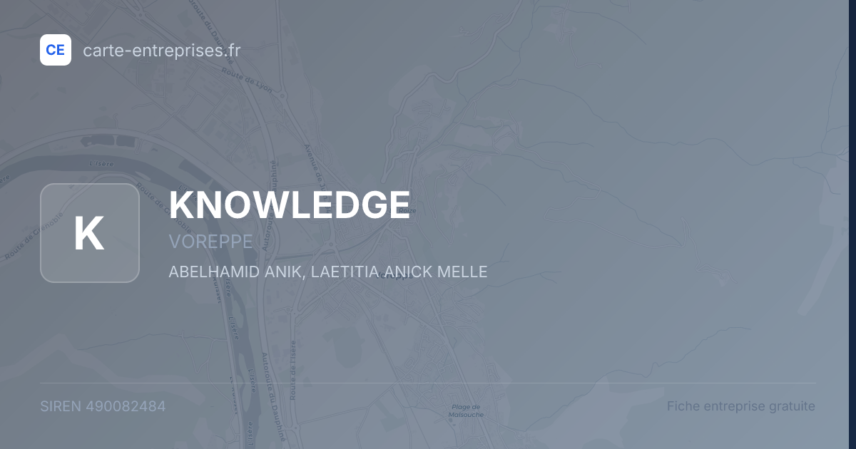 KNOWLEDGE — 490082484 — fiche entreprise
