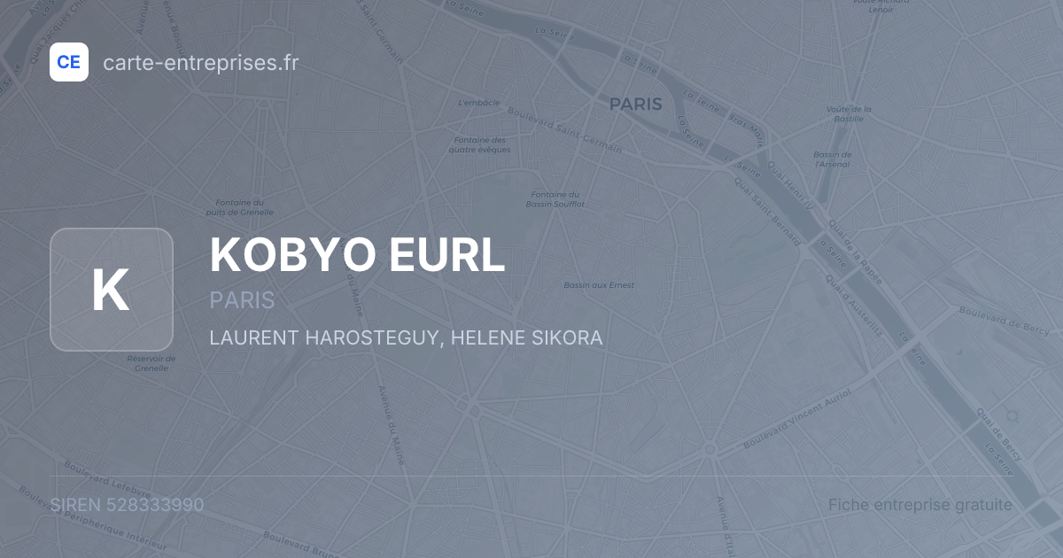 KOBYO EURL — 528333990 — fiche entreprise