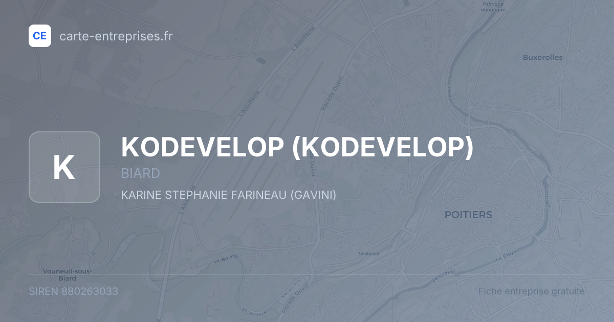 KODEVELOP — 880263033 — fiche entreprise