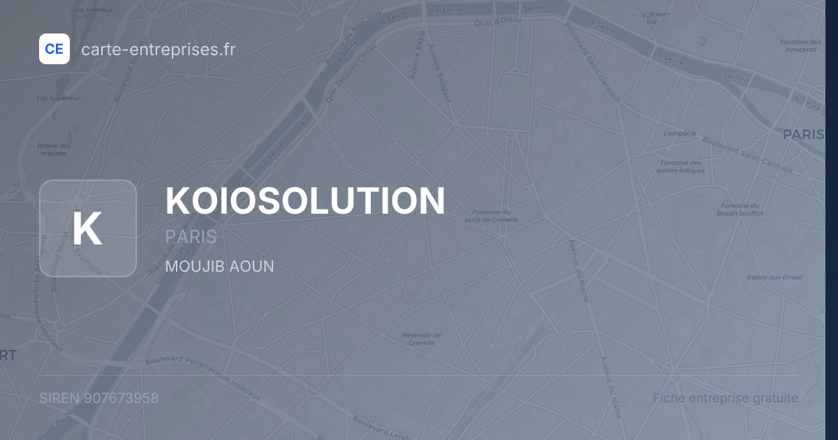 KOIOSOLUTION — 907673958 — fiche entreprise