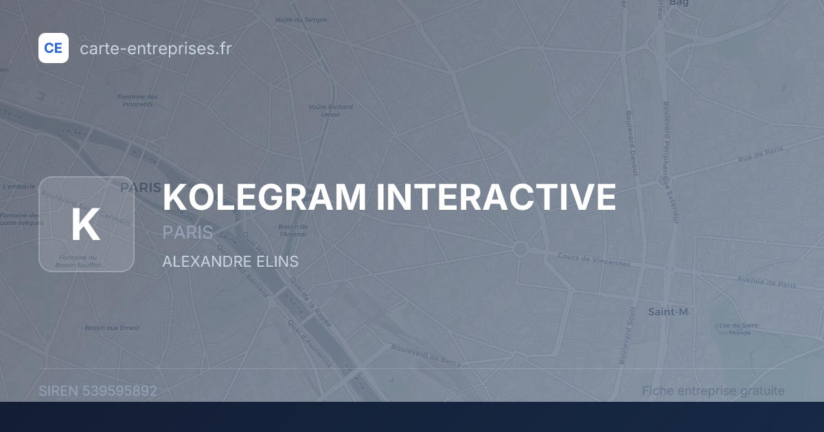 KOLEGRAM INTERACTIVE — 539595892 — fiche entreprise