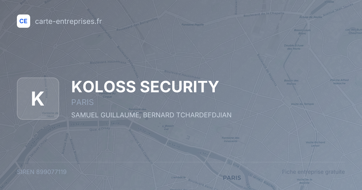KOLOSS SECURITY — 899077119 — fiche entreprise