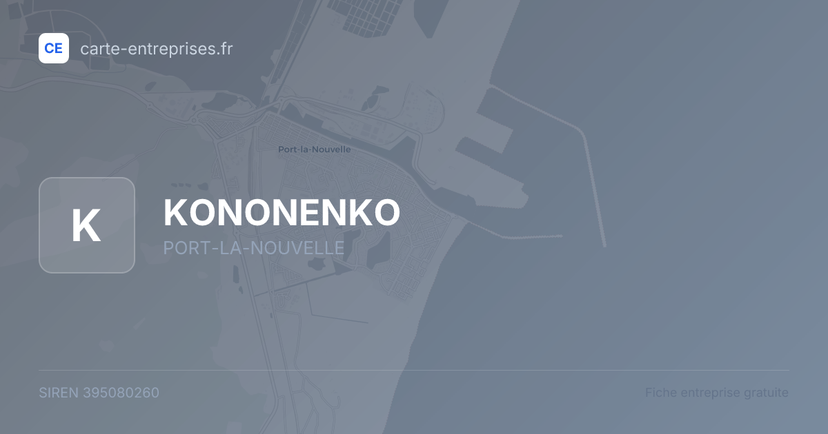 KONONENKO — 395080260 — fiche entreprise