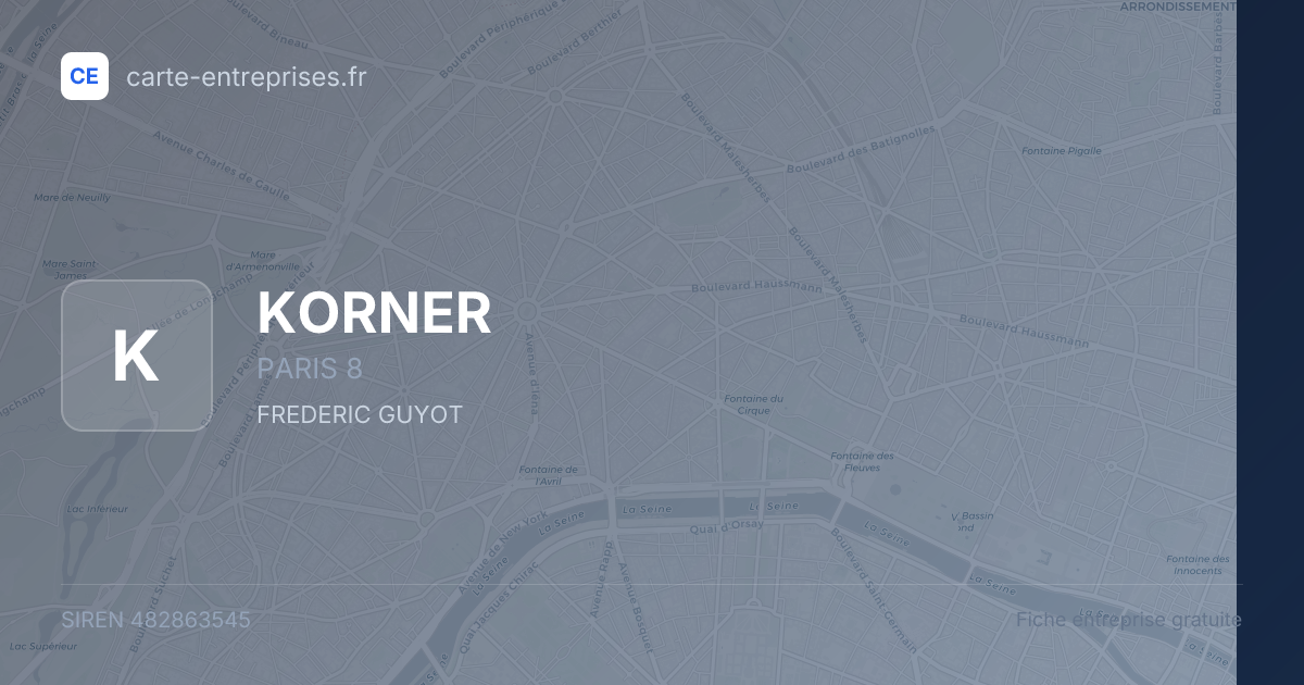 KORNER — 482863545 — fiche entreprise
