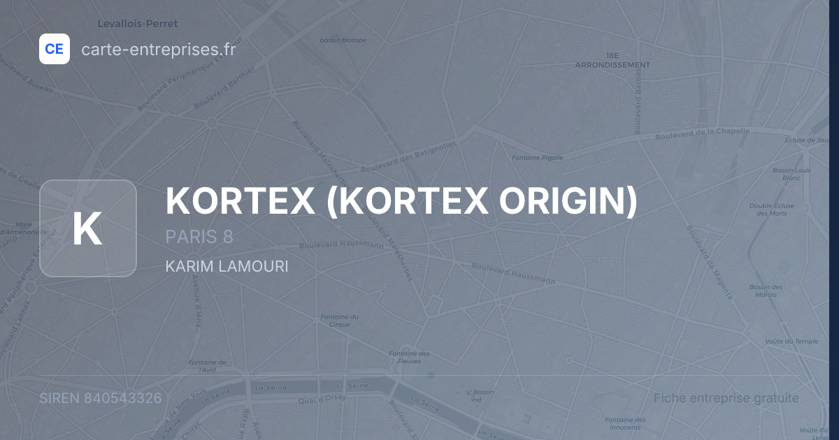 KORTEX (KORTEX ORIGIN) — 840543326 — fiche entreprise