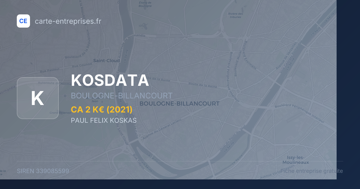 KOSDATA — 339085599 — fiche entreprise