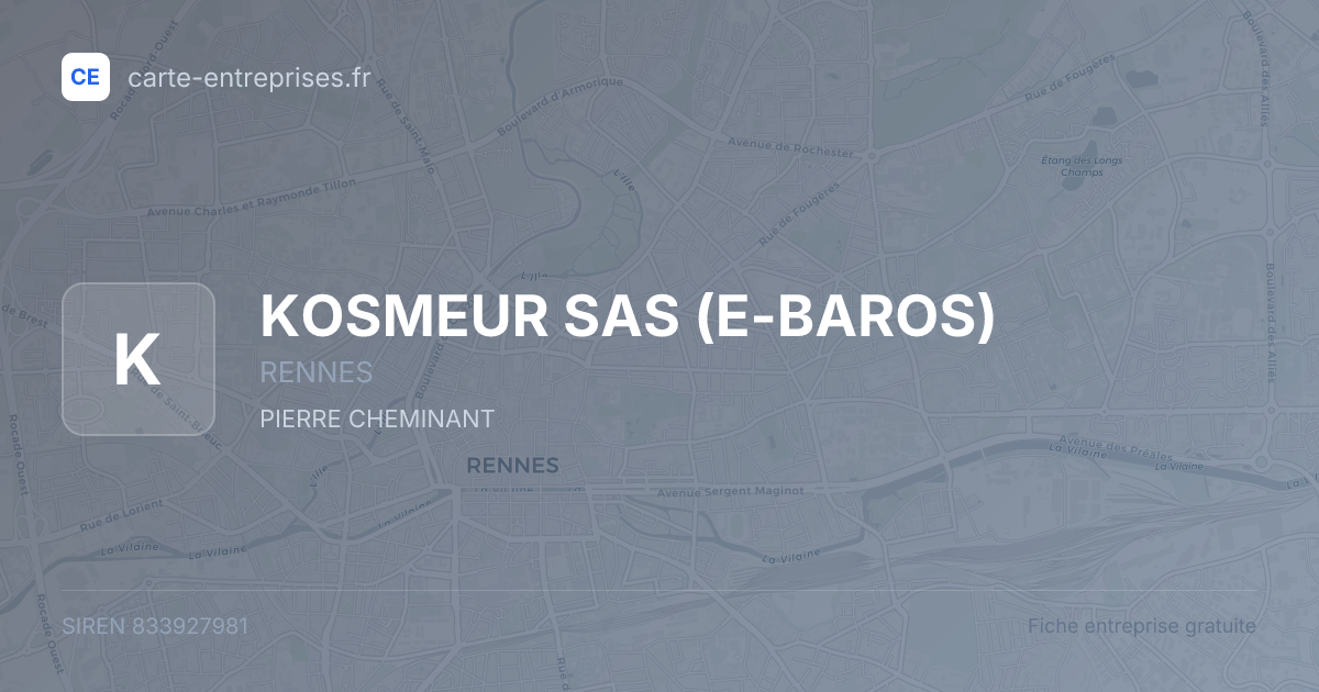 KOSMEUR SAS (E-BAROS) — 833927981 — fiche entreprise