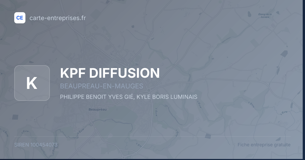 KPF DIFFUSION — 100454073 — fiche entreprise