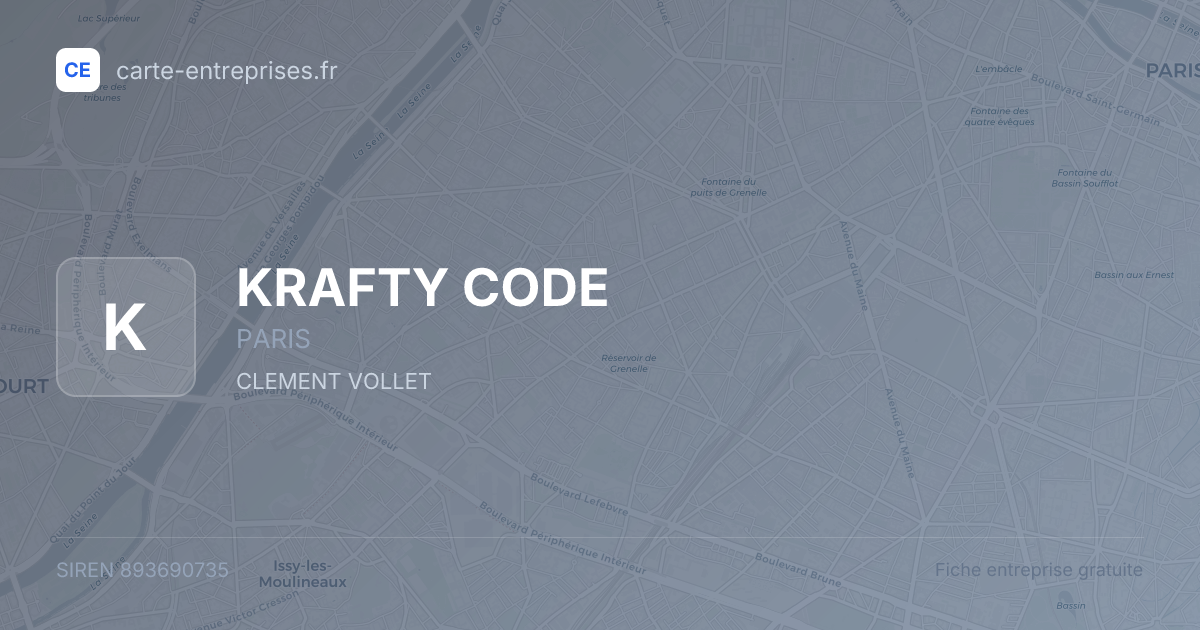 KRAFTY CODE — 893690735 — fiche entreprise