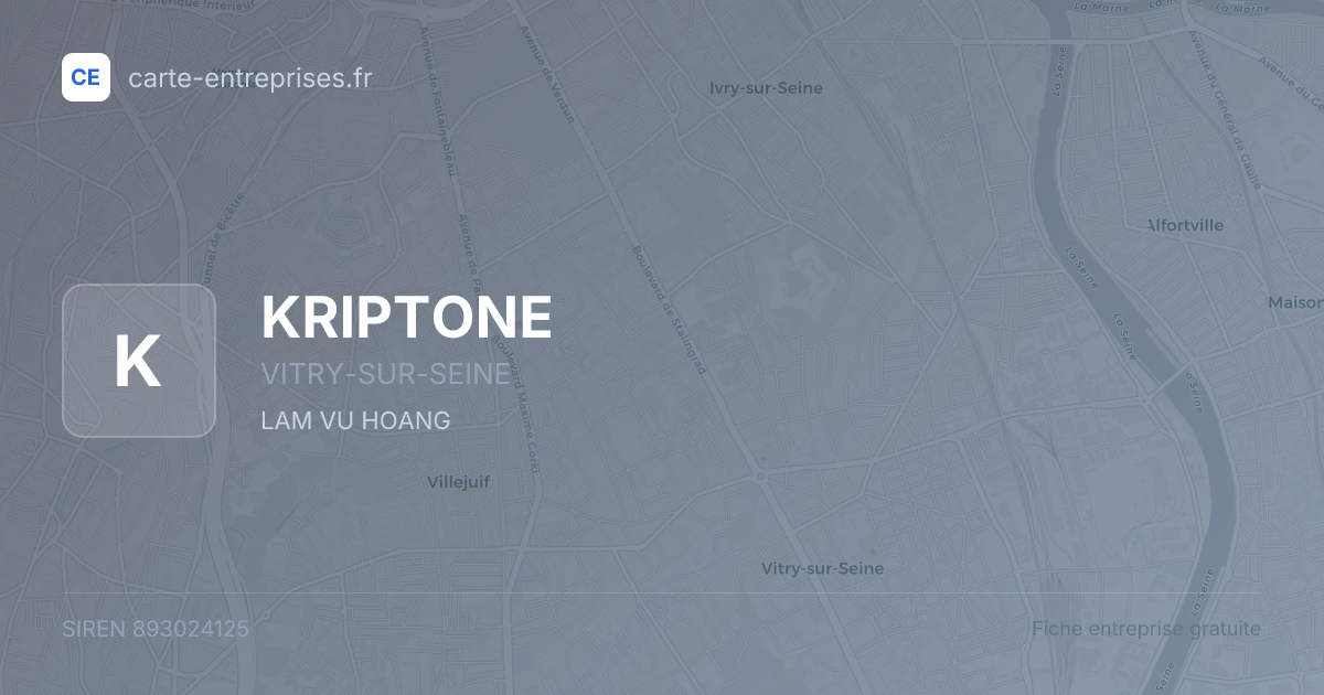 KRIPTONE — 893024125 — fiche entreprise