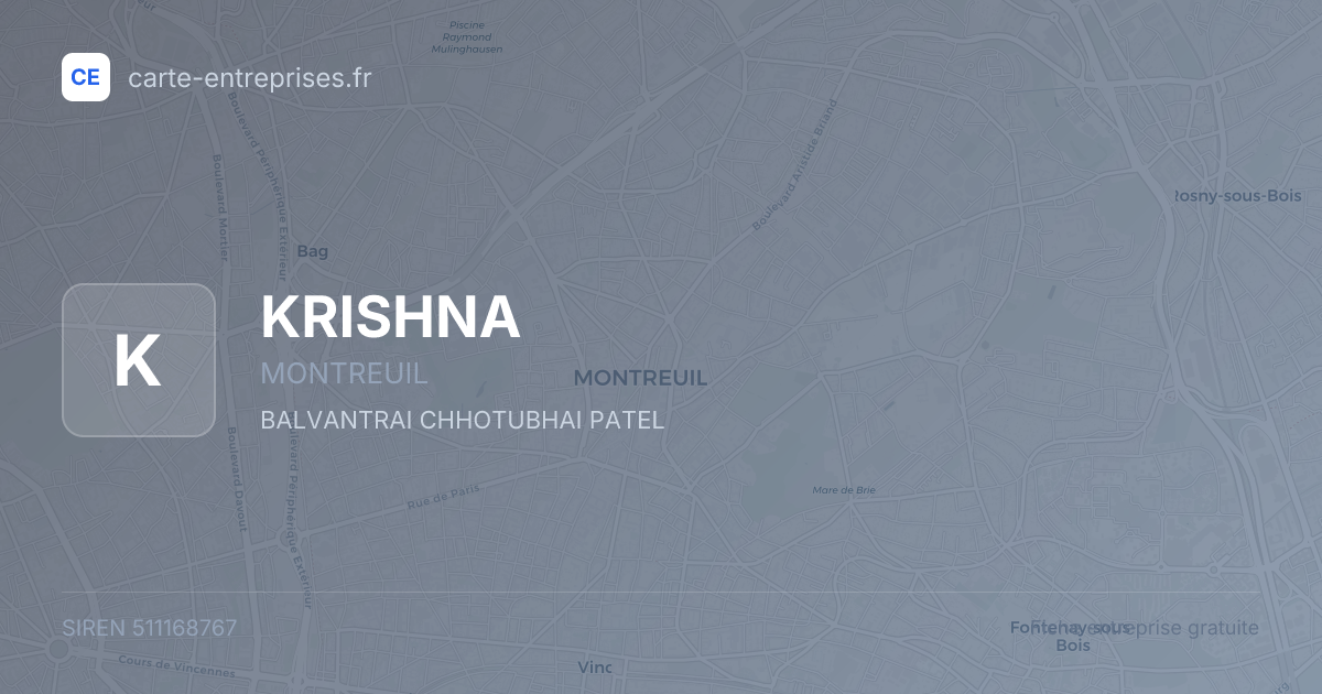 KRISHNA — 511168767 — fiche entreprise