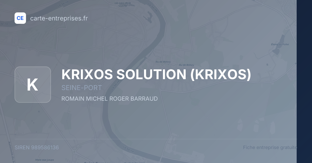 KRIXOS SOLUTION (KRIXOS) — 989586136 — fiche entreprise