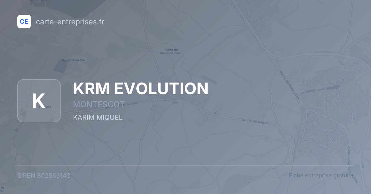 KRM EVOLUTION — 802863142 — fiche entreprise