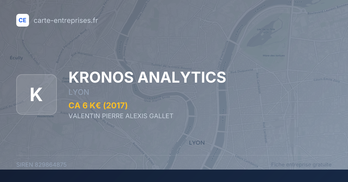 KRONOS ANALYTICS — 829864875 — fiche entreprise