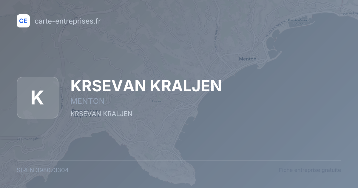 KRSEVAN KRALJEN — 398073304 — fiche entreprise