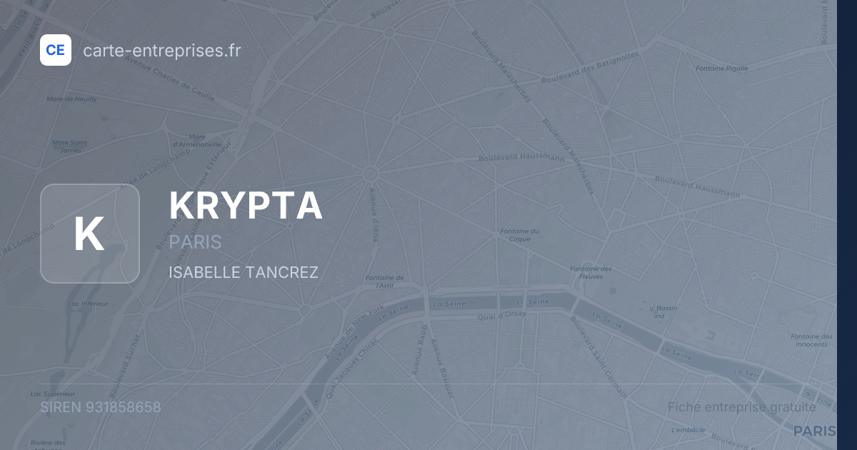 KRYPTA — 931858658 — fiche entreprise