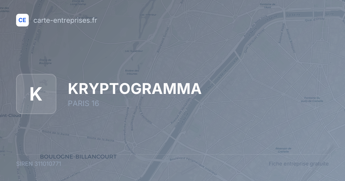 KRYPTOGRAMMA — 311010771 — fiche entreprise