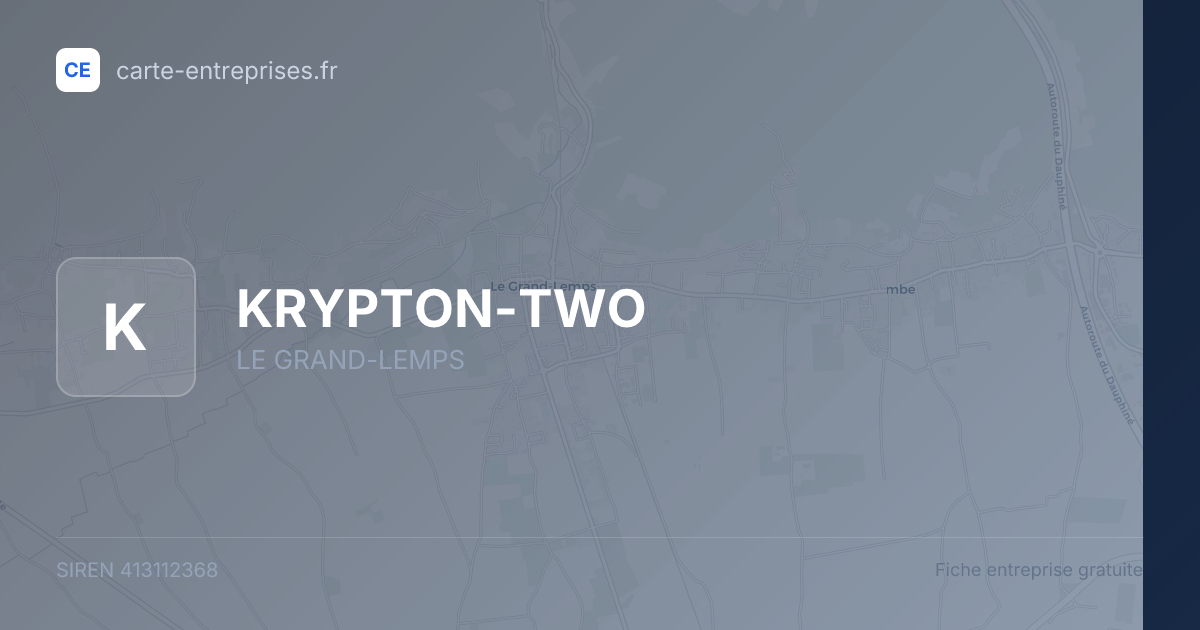 KRYPTON-TWO — 413112368 — fiche entreprise