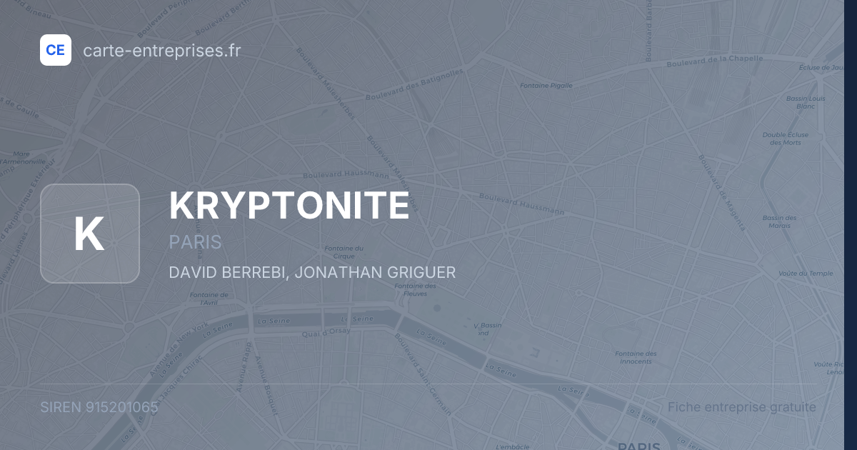 KRYPTONITE — 915201065 — fiche entreprise