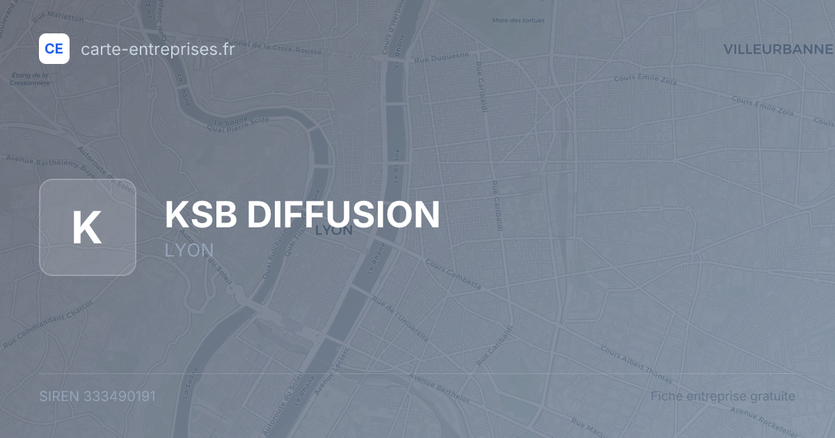 KSB DIFFUSION — 333490191 — fiche entreprise
