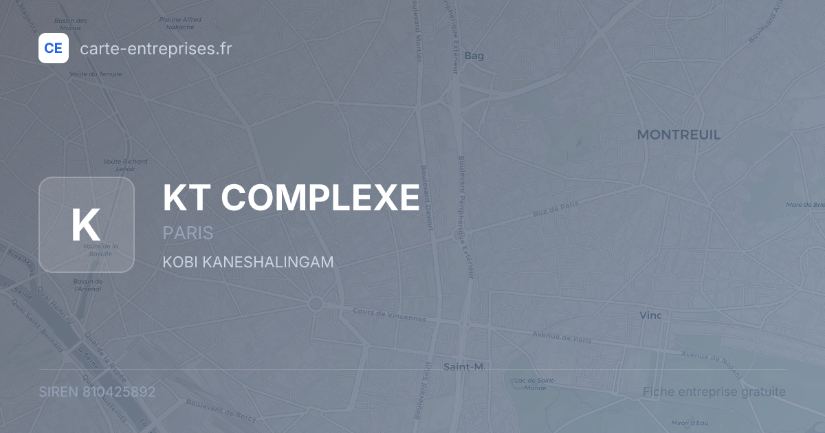 KT COMPLEXE — 810425892 — fiche entreprise