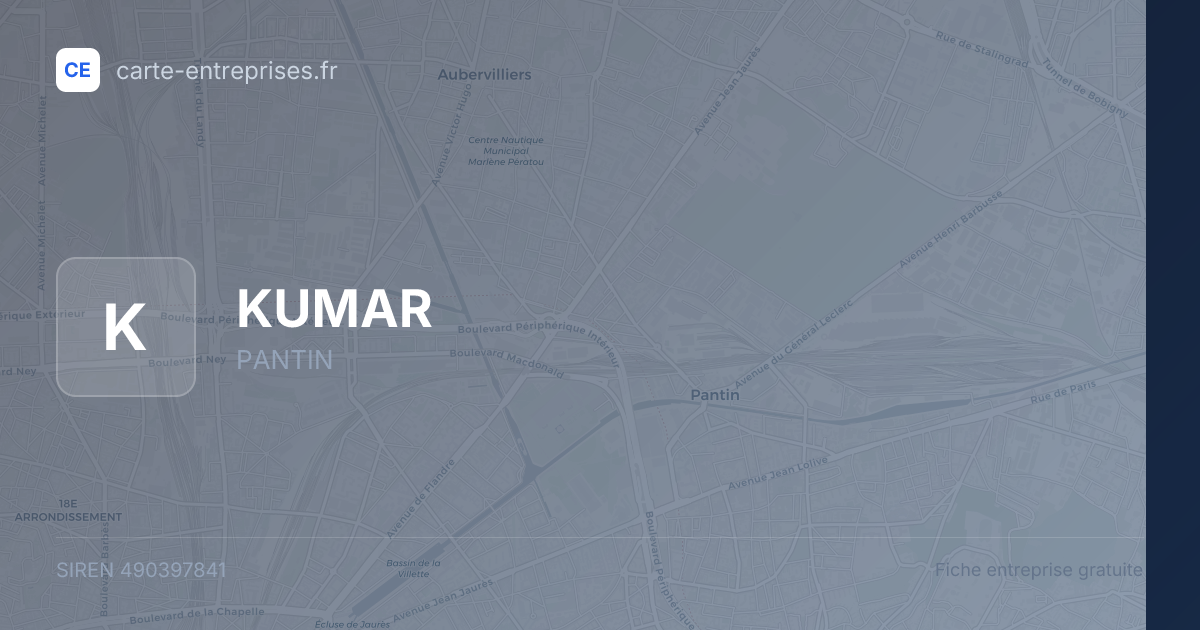 KUMAR — 490397841 — fiche entreprise