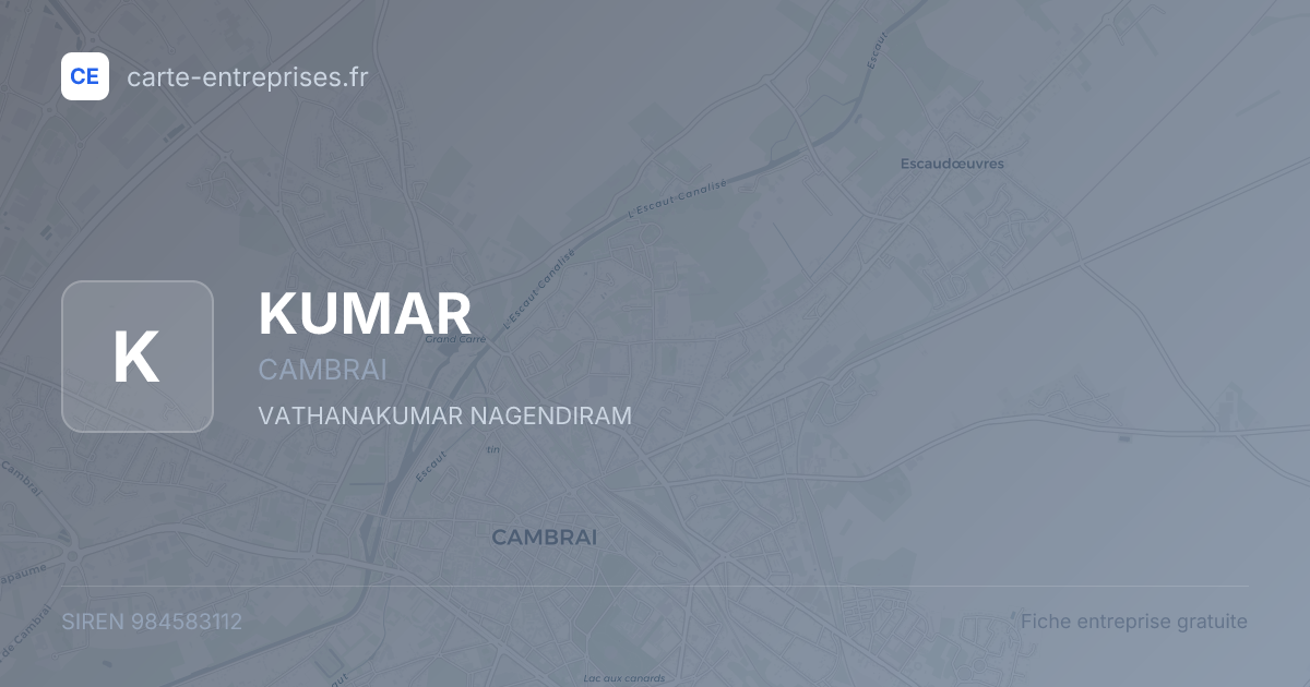 KUMAR — 984583112 — fiche entreprise