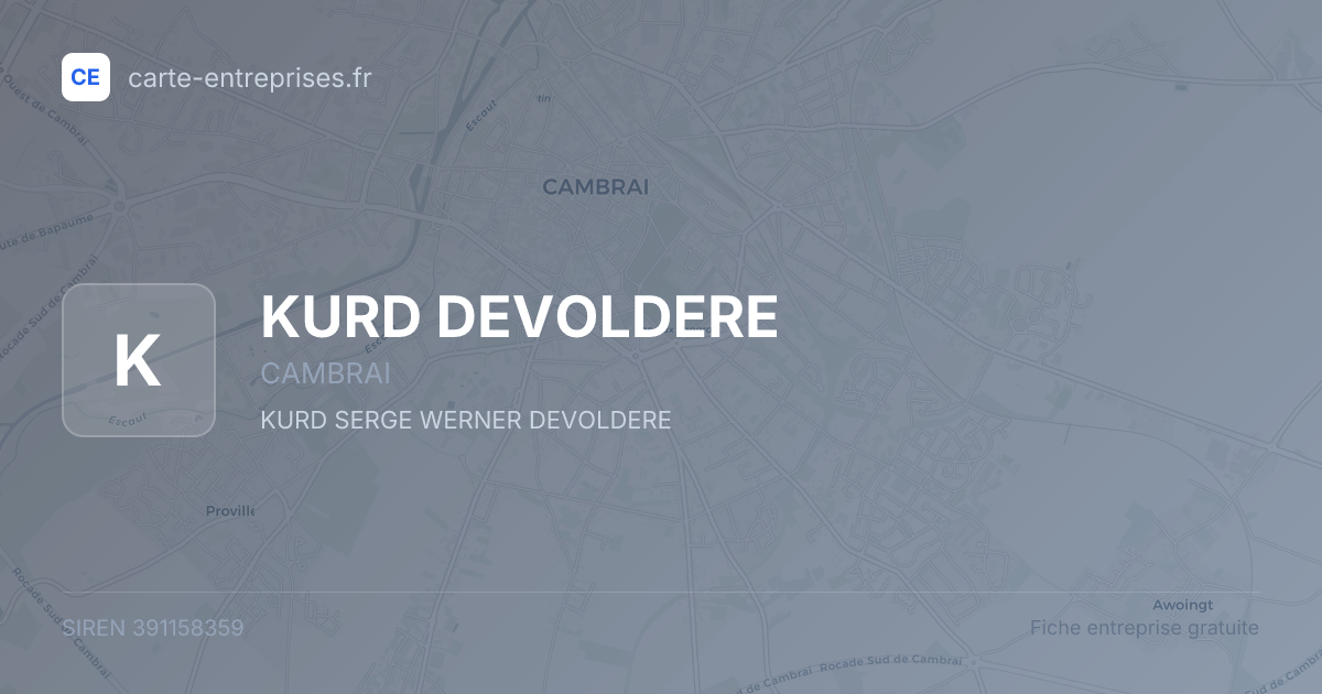 KURD DEVOLDERE — 391158359 — fiche entreprise